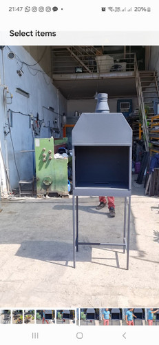 منقل ذغال ۴۰×۶۰ :دودکش دار درب دار رنگ کوره ای